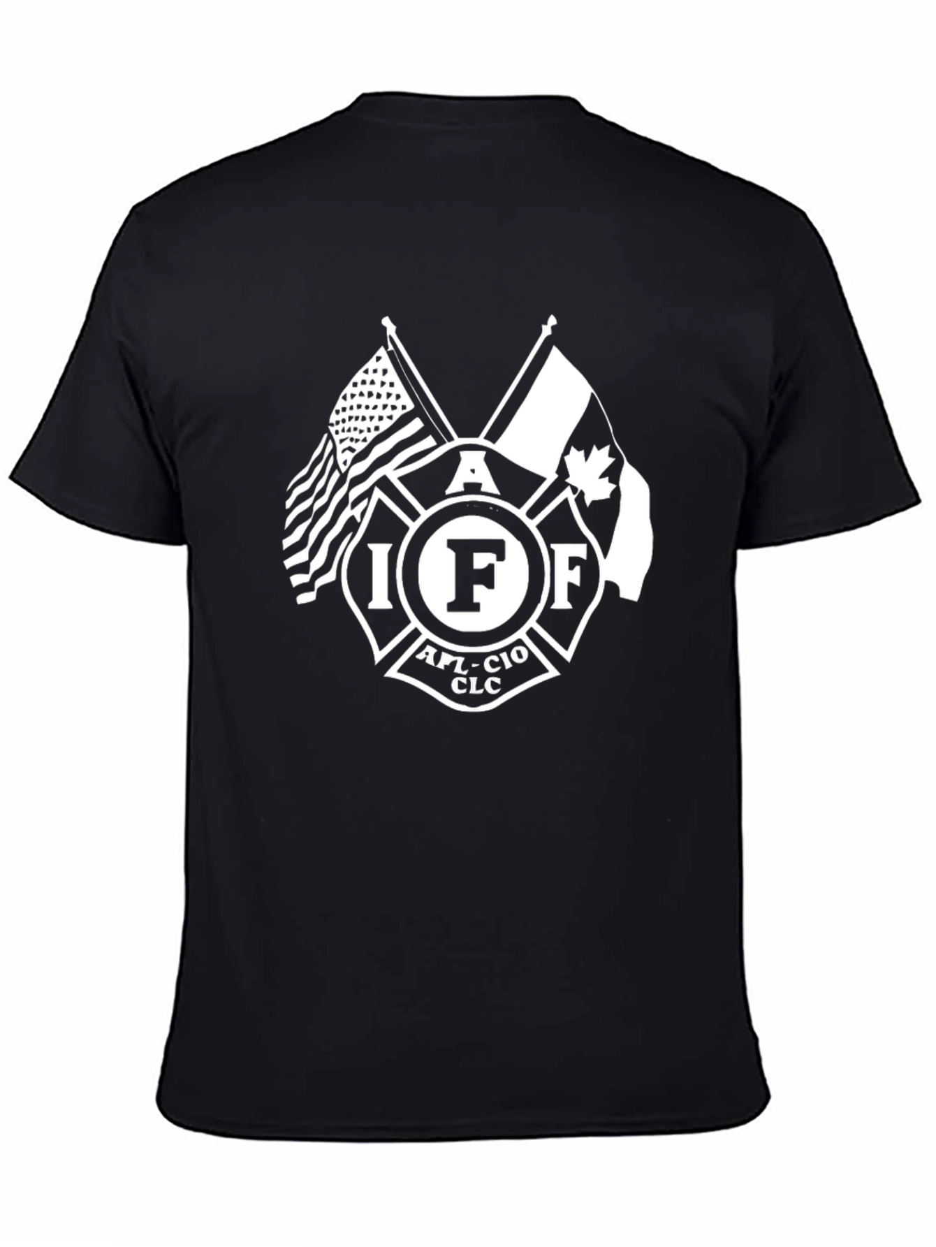 IAFF Firefighter T-Shirt - USA Canada Flags