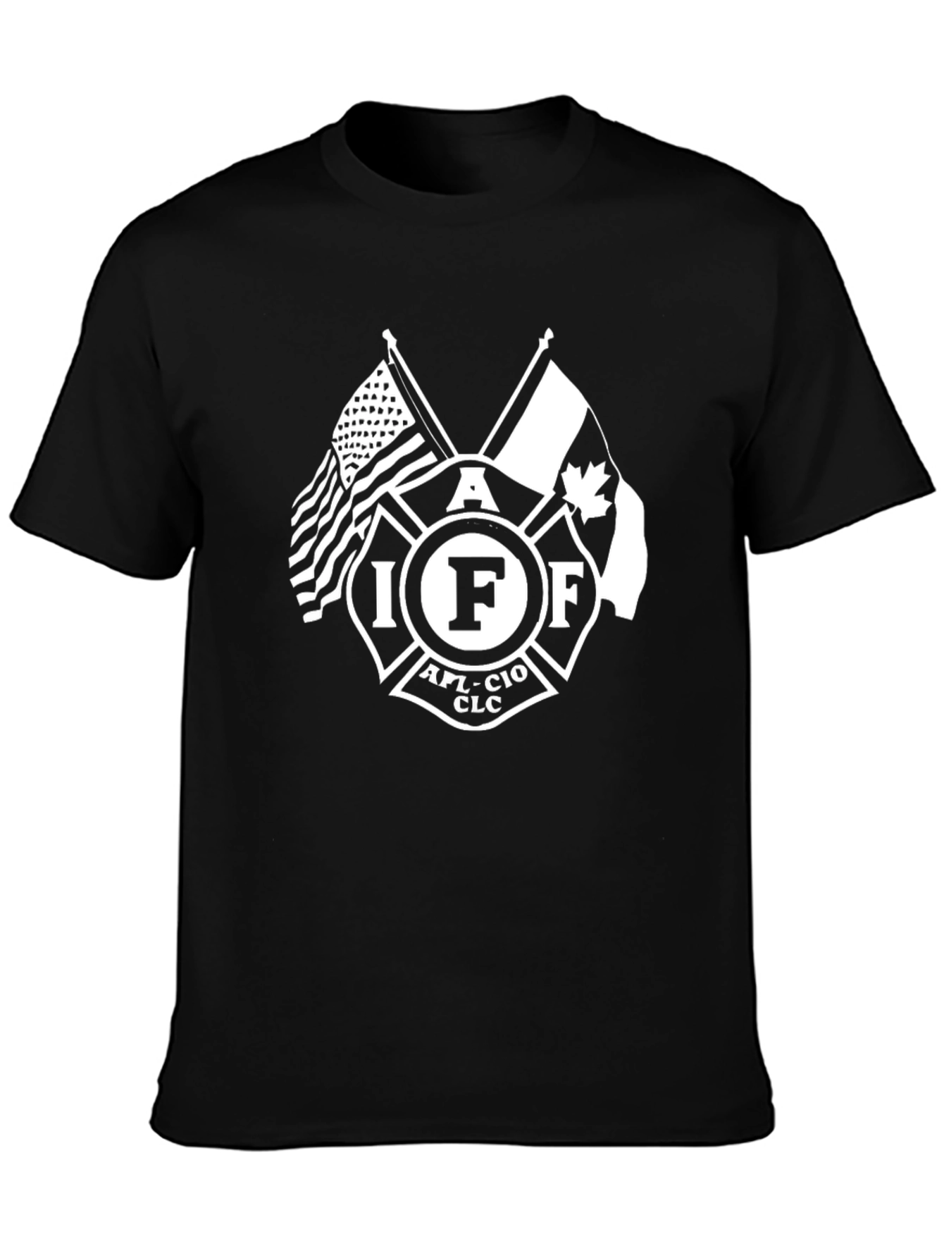 IAFF Firefighter T-Shirt - USA Canada Flags