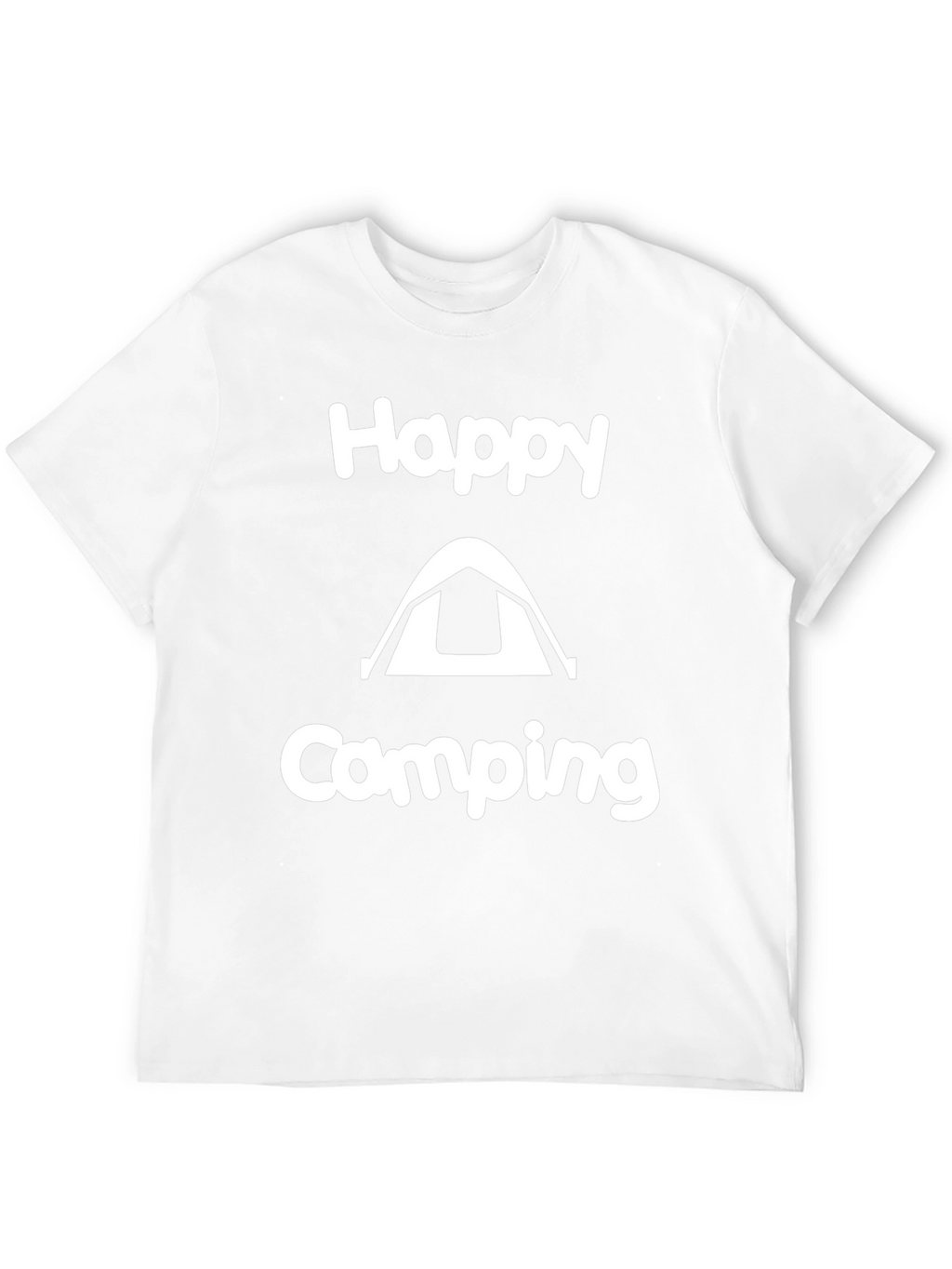 Happy Camping Graphic Tee - Black Cotton T-Shirt