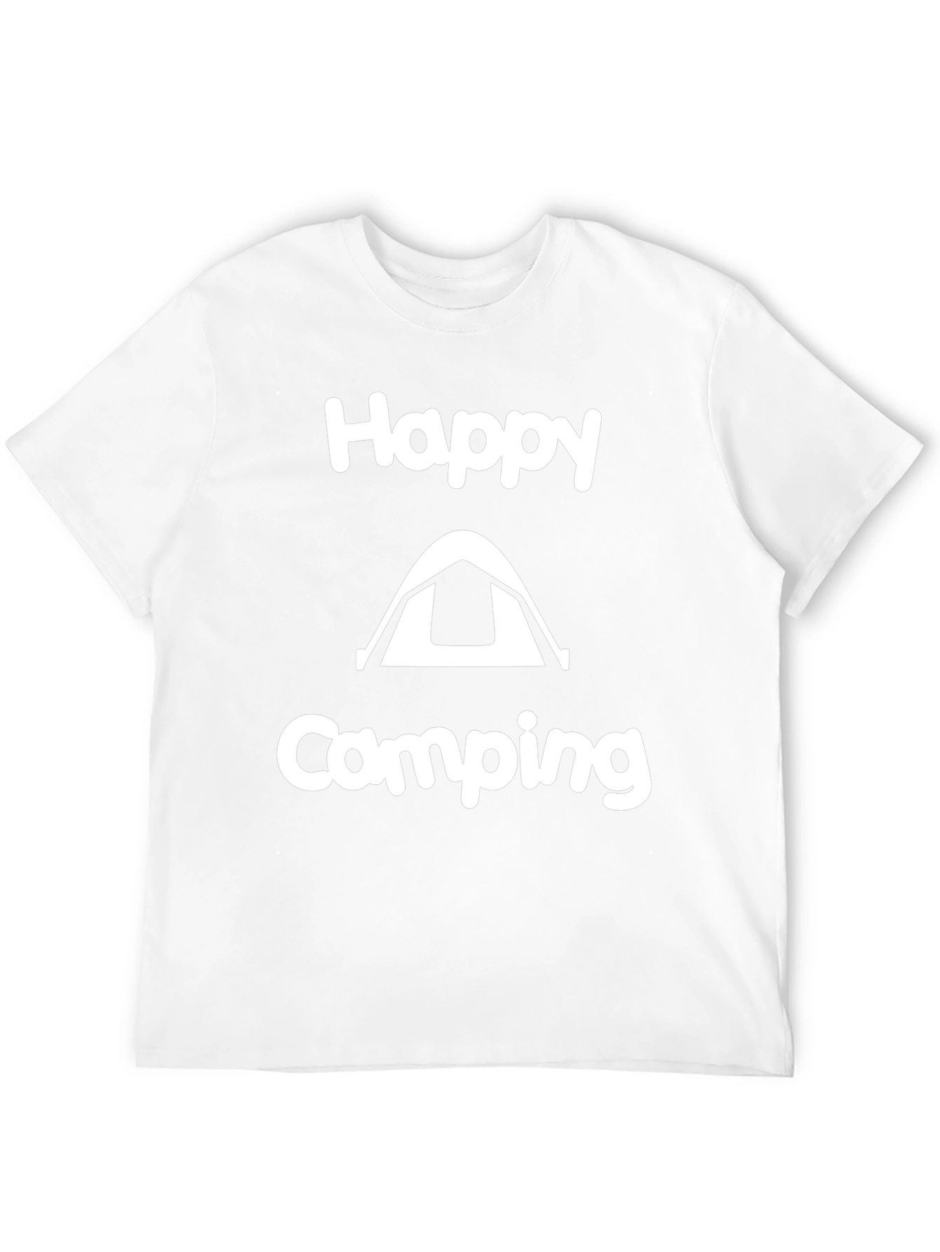 Happy Camping Graphic Tee - Black Cotton T-Shirt