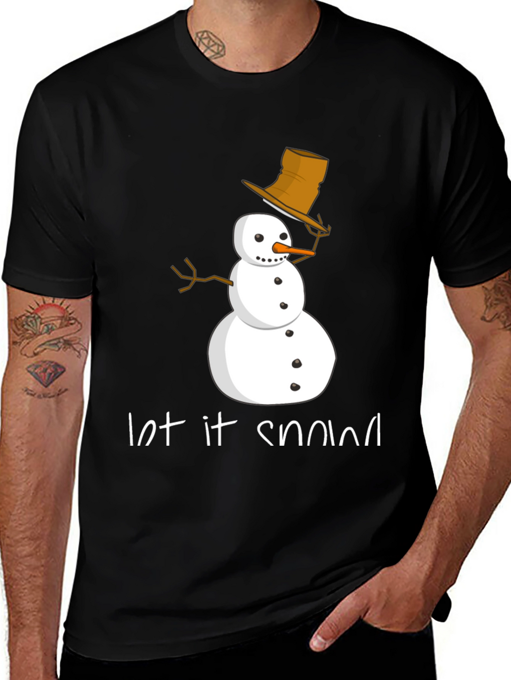 Let it Snow T-Shirt - Festive Snowman Design