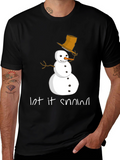 Let it Snow T-Shirt - Festive Snowman Design