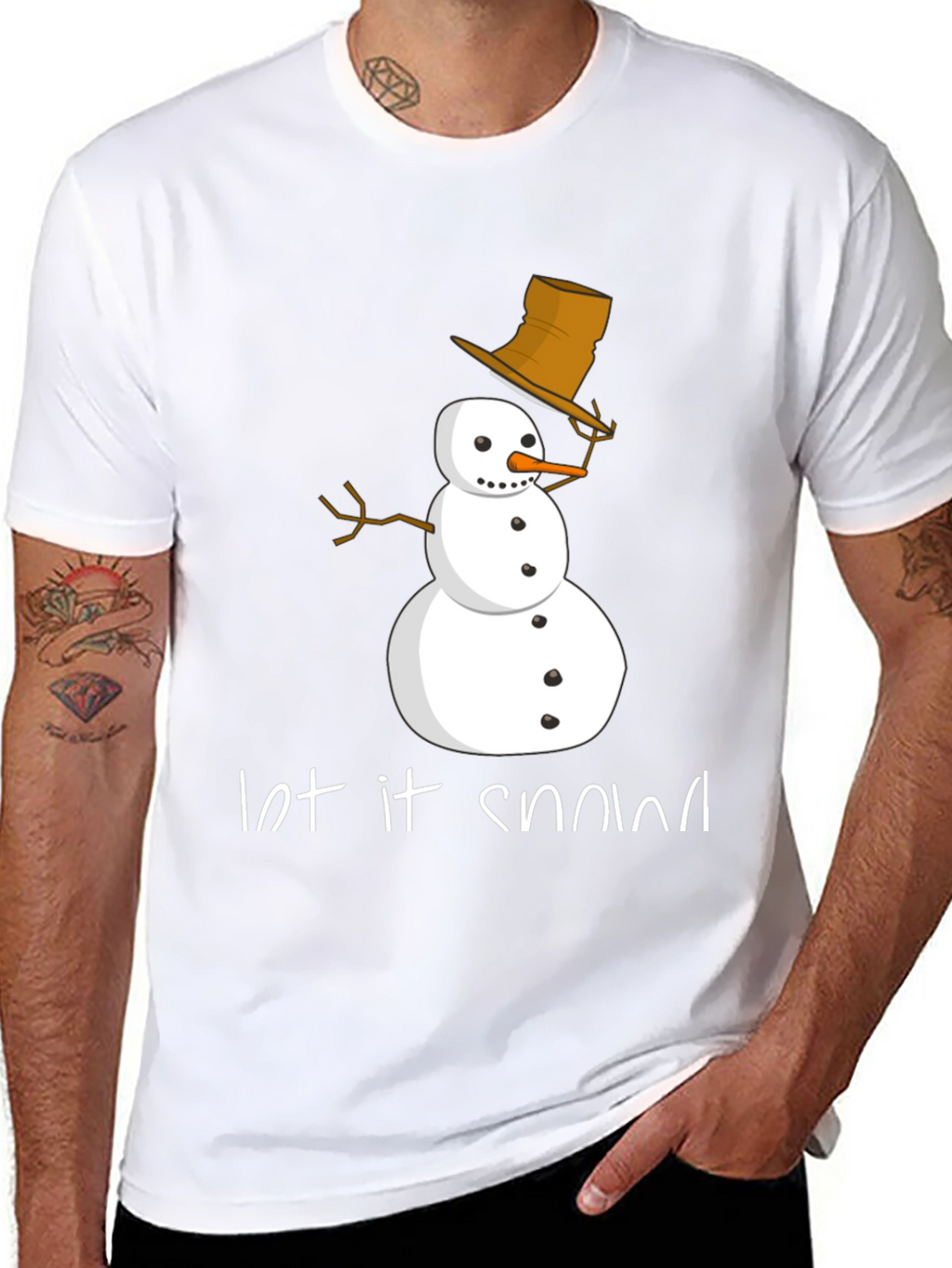 Let it Snow T-Shirt - Festive Snowman Design
