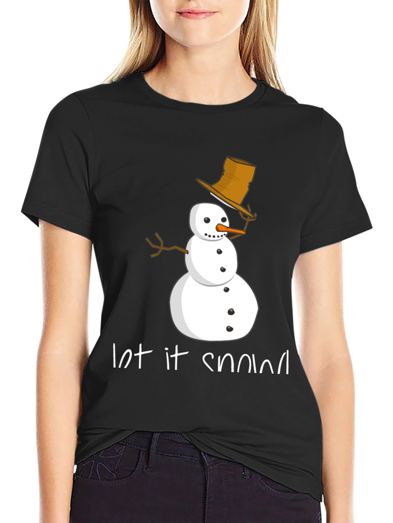 Let it Snow T-Shirt - Festive Snowman Design