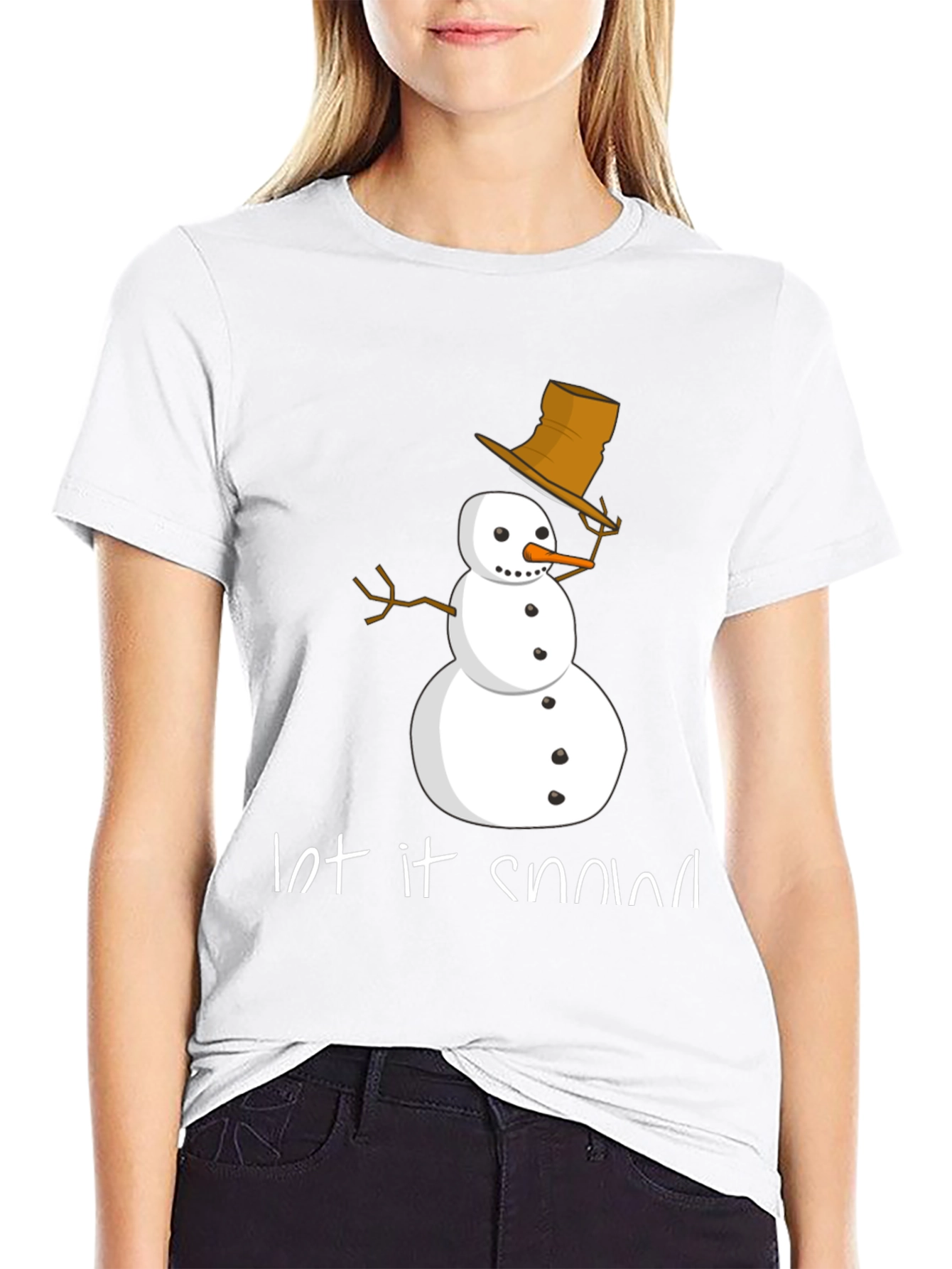 Let it Snow T-Shirt - Festive Snowman Design