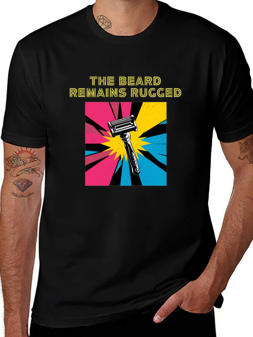The Beard Remains Rugged T-Shirt - Black