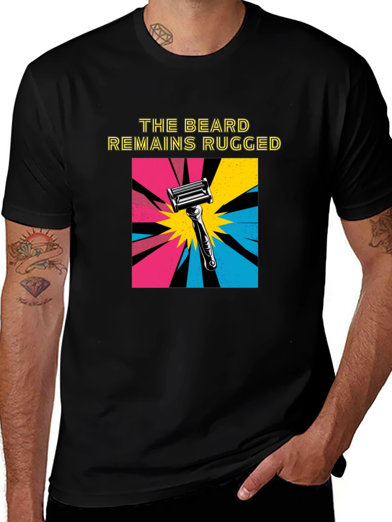 The Beard Remains Rugged T-Shirt - Black