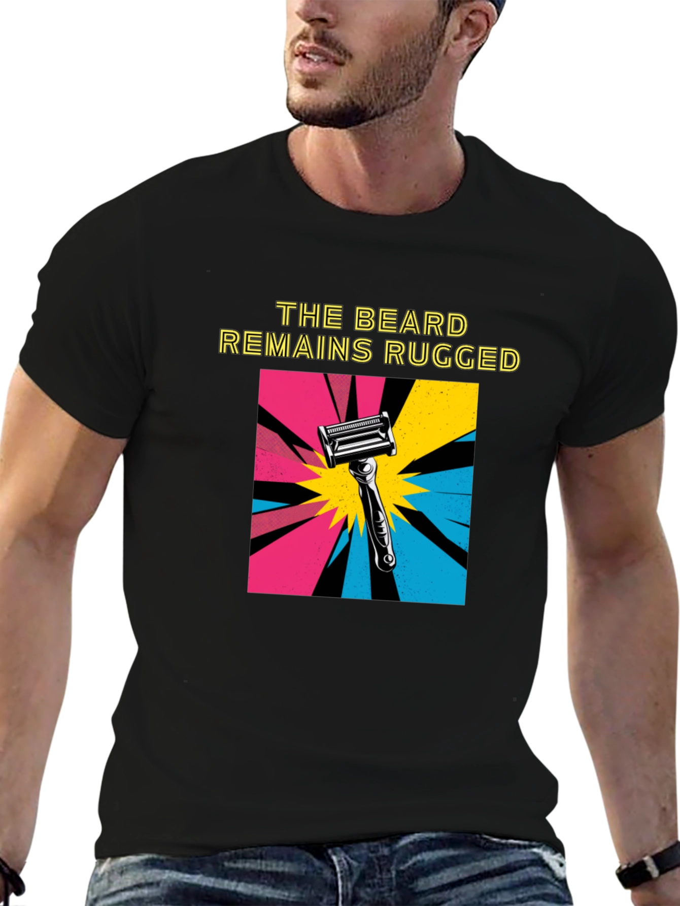 The Beard Remains Rugged T-Shirt - Black