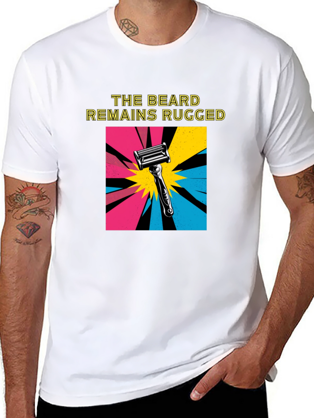 The Beard Remains Rugged T-Shirt - Black