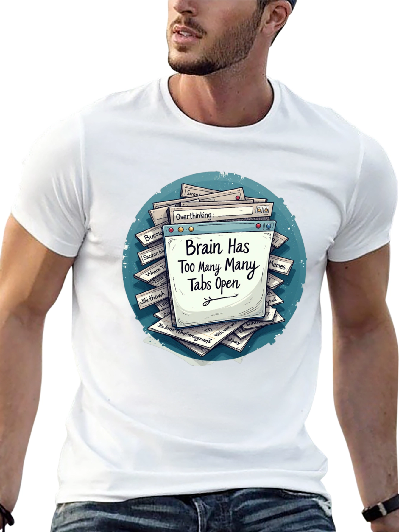 Brain Overload T-Shirt - Too Many Tabs Open