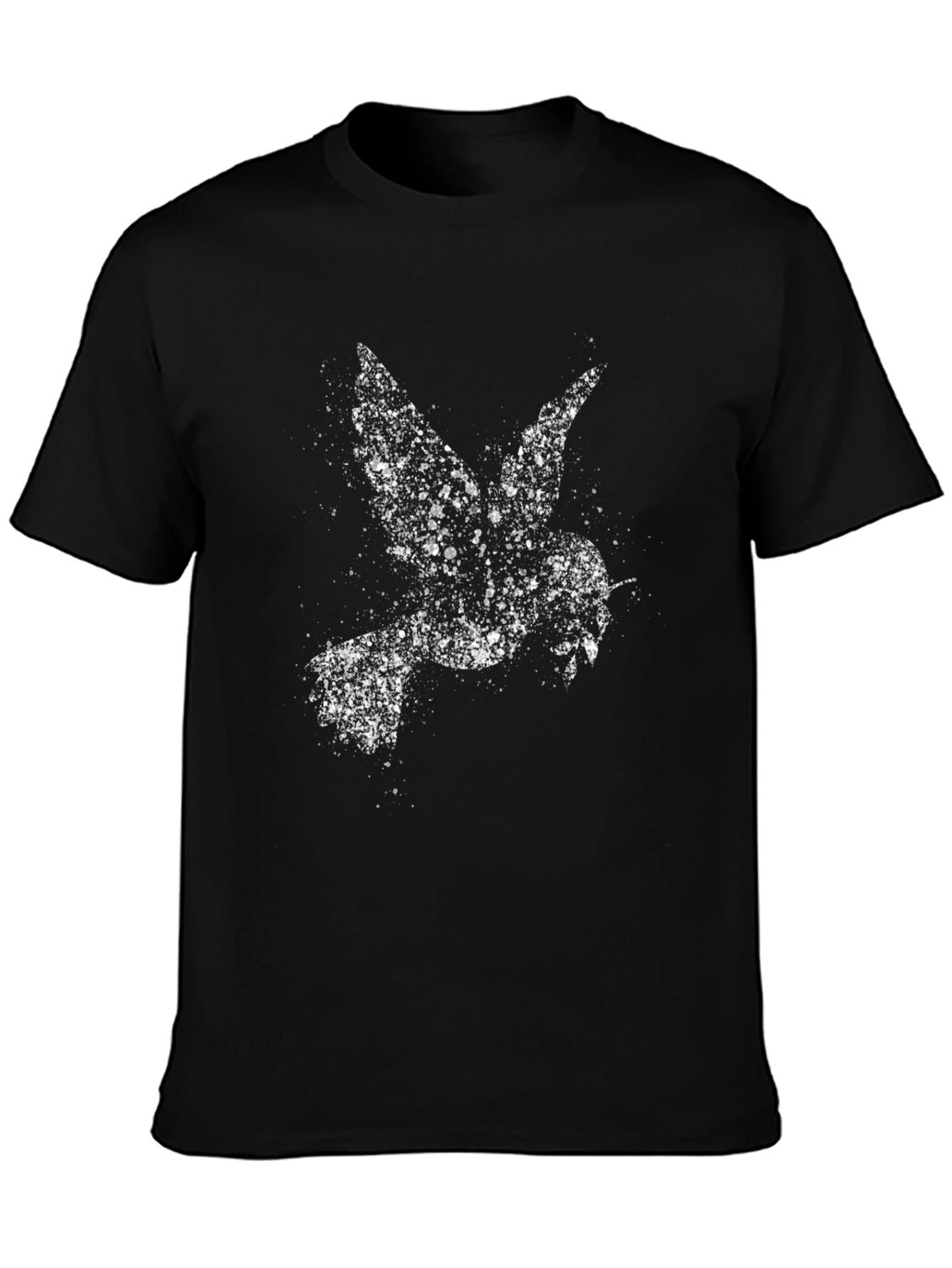 Abstract Dove Graphic Black T-Shirt