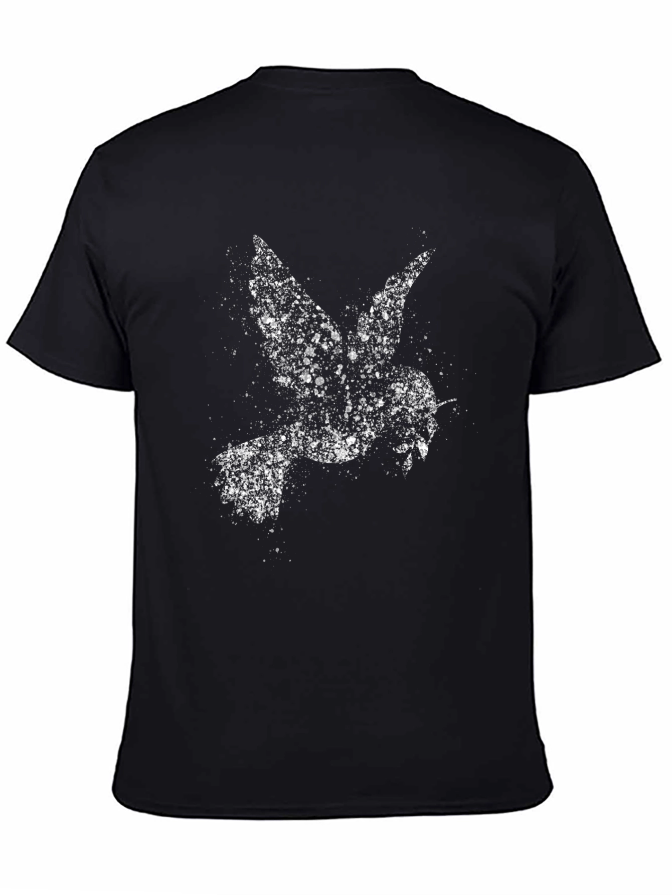 Abstract Dove Graphic Black T-Shirt