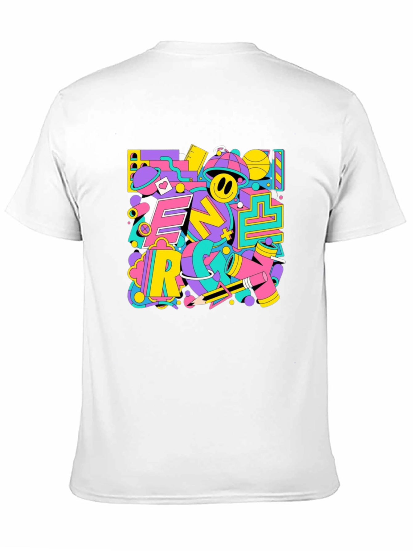 Funky Retro Graphic Print Black T-Shirt