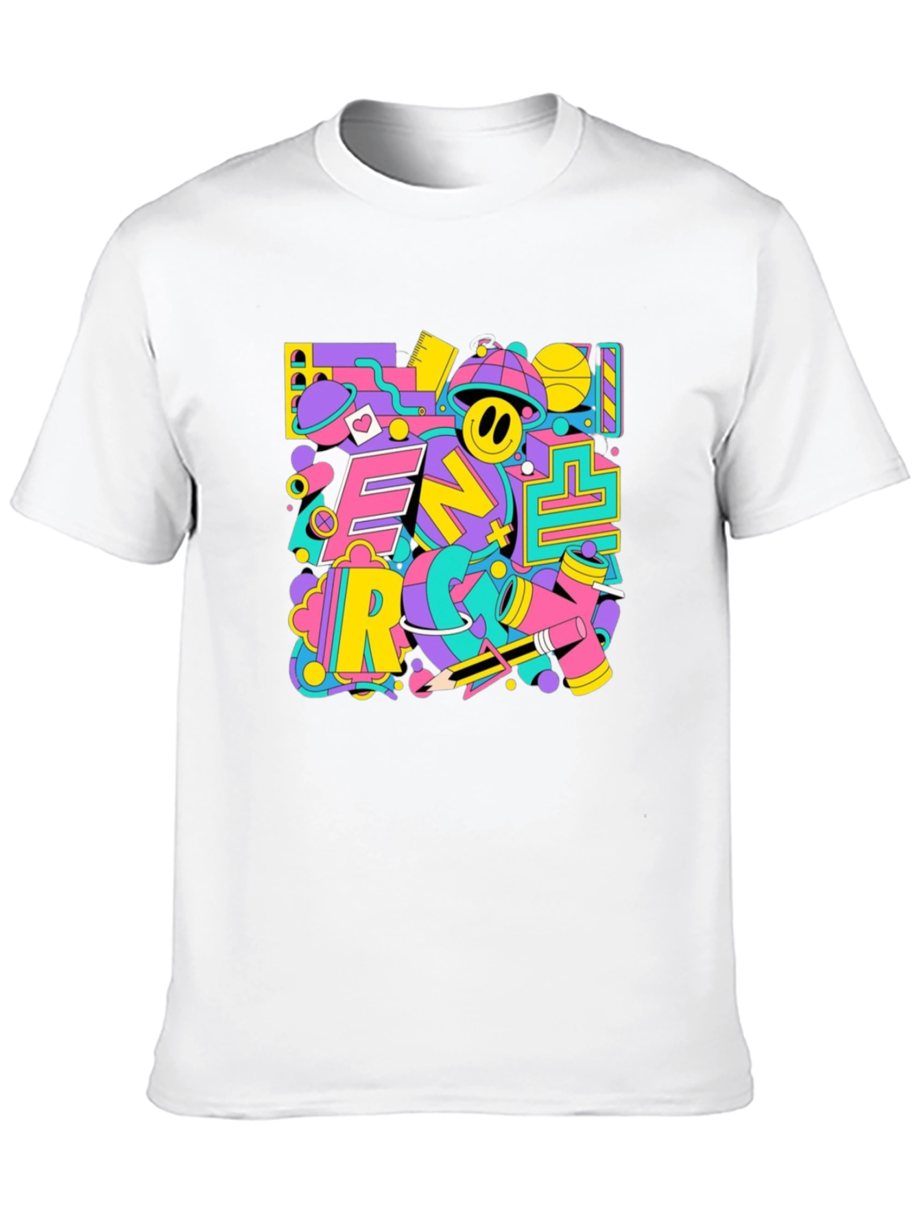Funky Retro Graphic Print Black T-Shirt