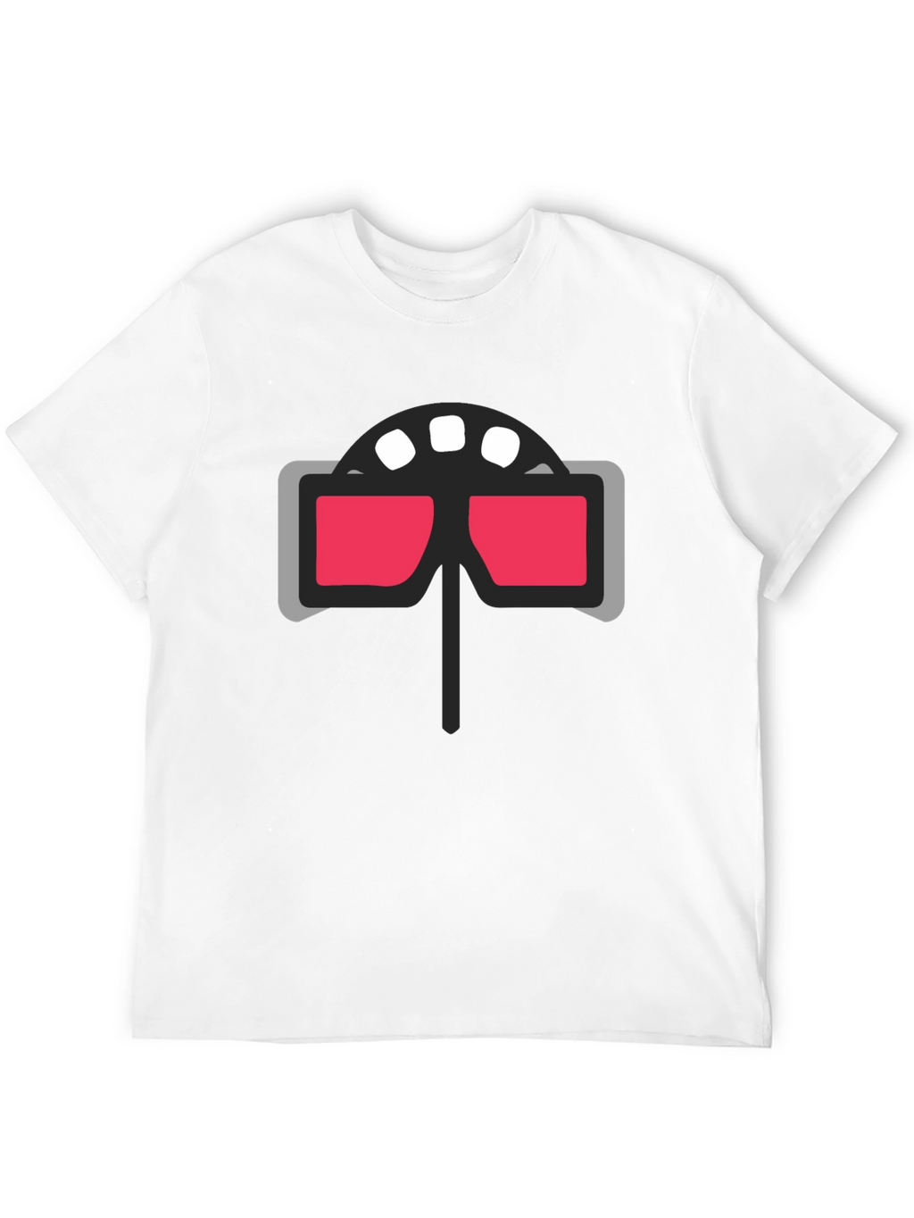 Retro 3D Glasses Graphic Tee - Cool Cinema Style