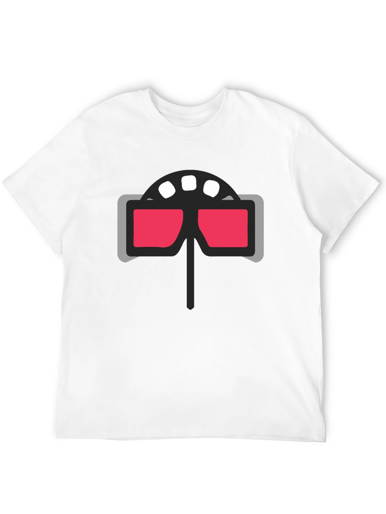 Retro 3D Glasses Graphic Tee - Cool Cinema Style