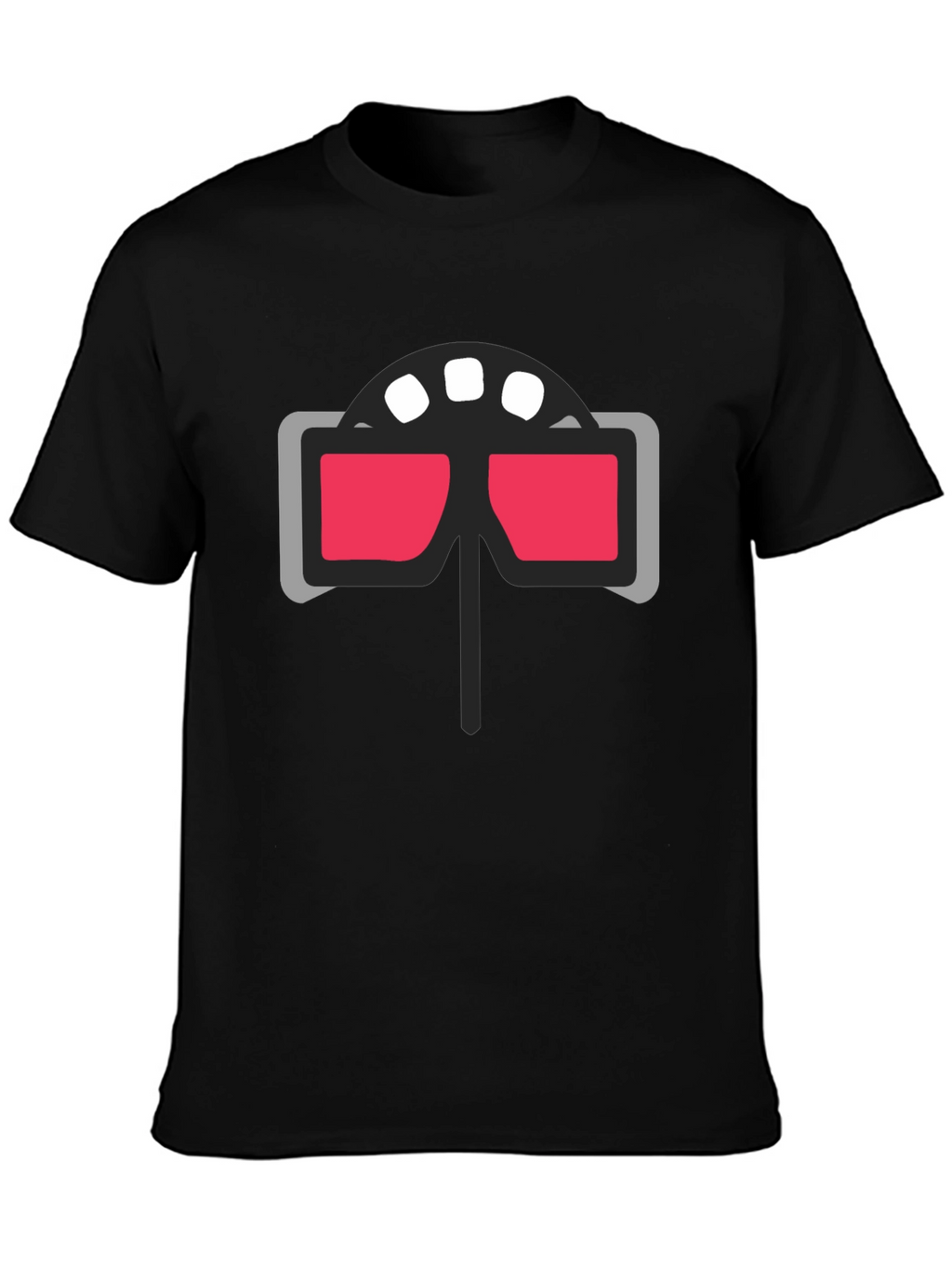 Retro 3D Glasses Graphic Tee - Cool Cinema Style