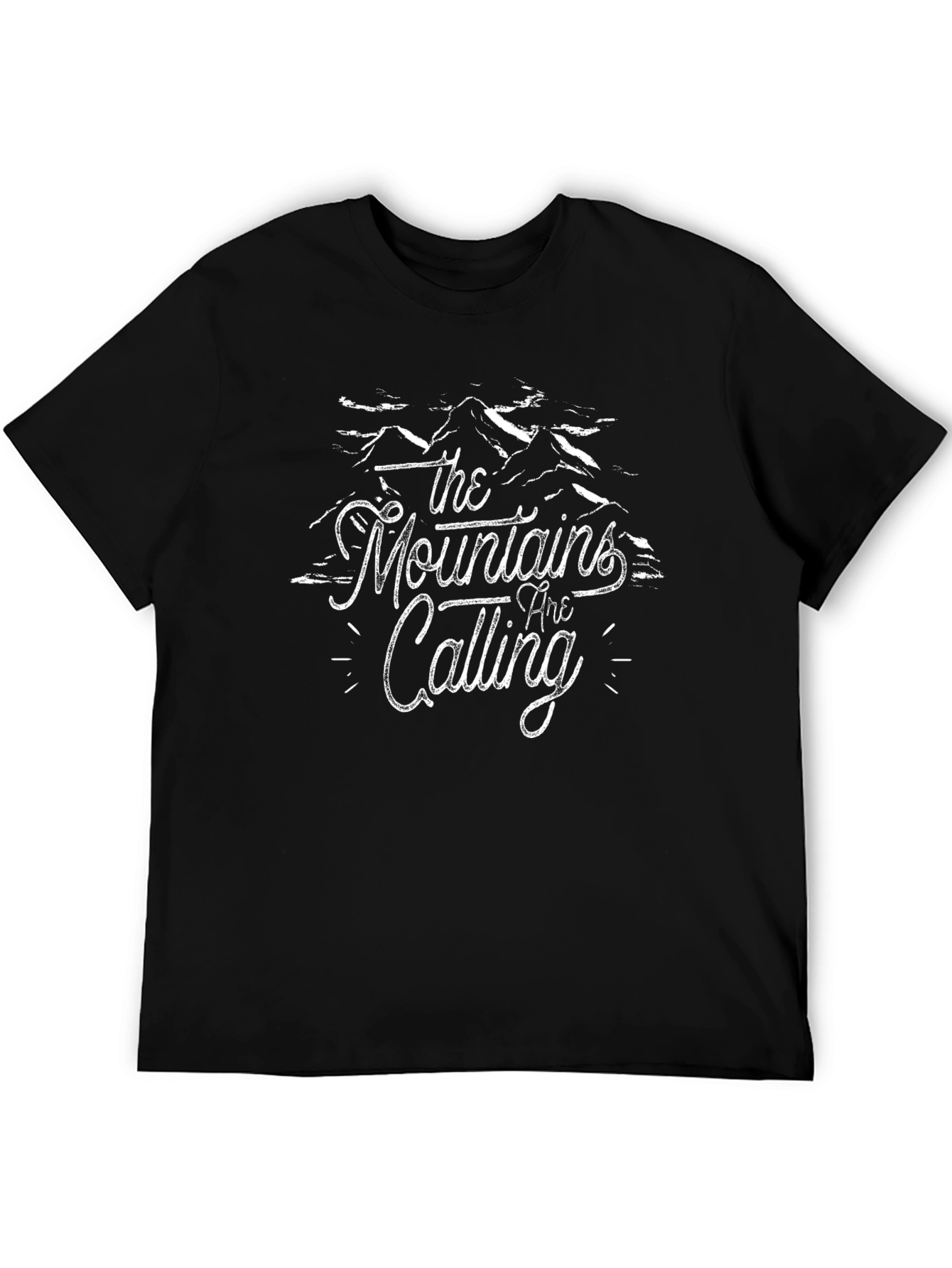 Mountains Are Calling Graphic Tee - Black