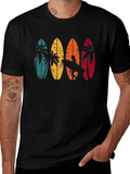 Retro Surfboard Palm Tree Graphic T-Shirt