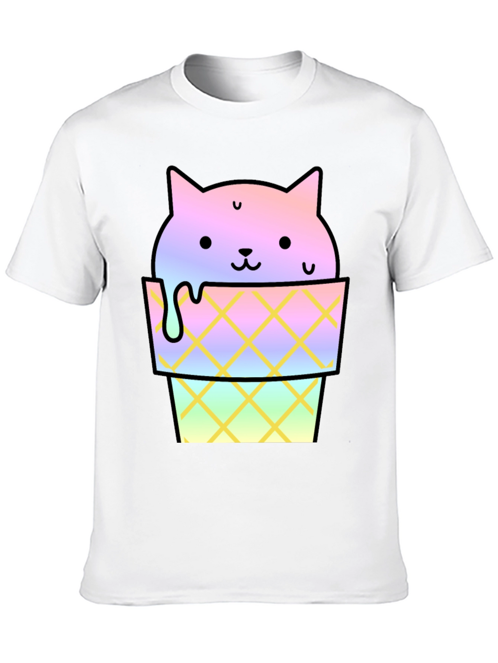 Cute Cat Ice Cream Graphic Tee