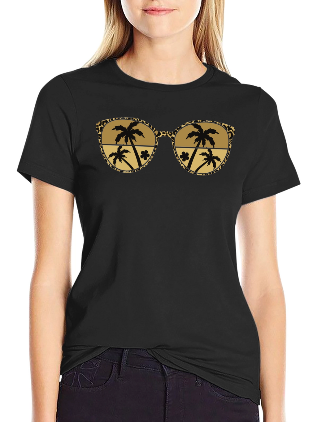 Tropical Palm Tree Sunglasses Graphic Tee