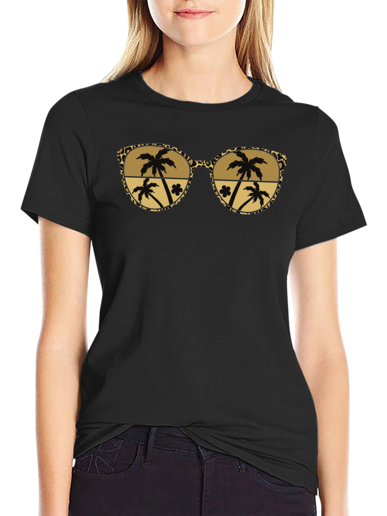 Tropical Palm Tree Sunglasses Graphic Tee