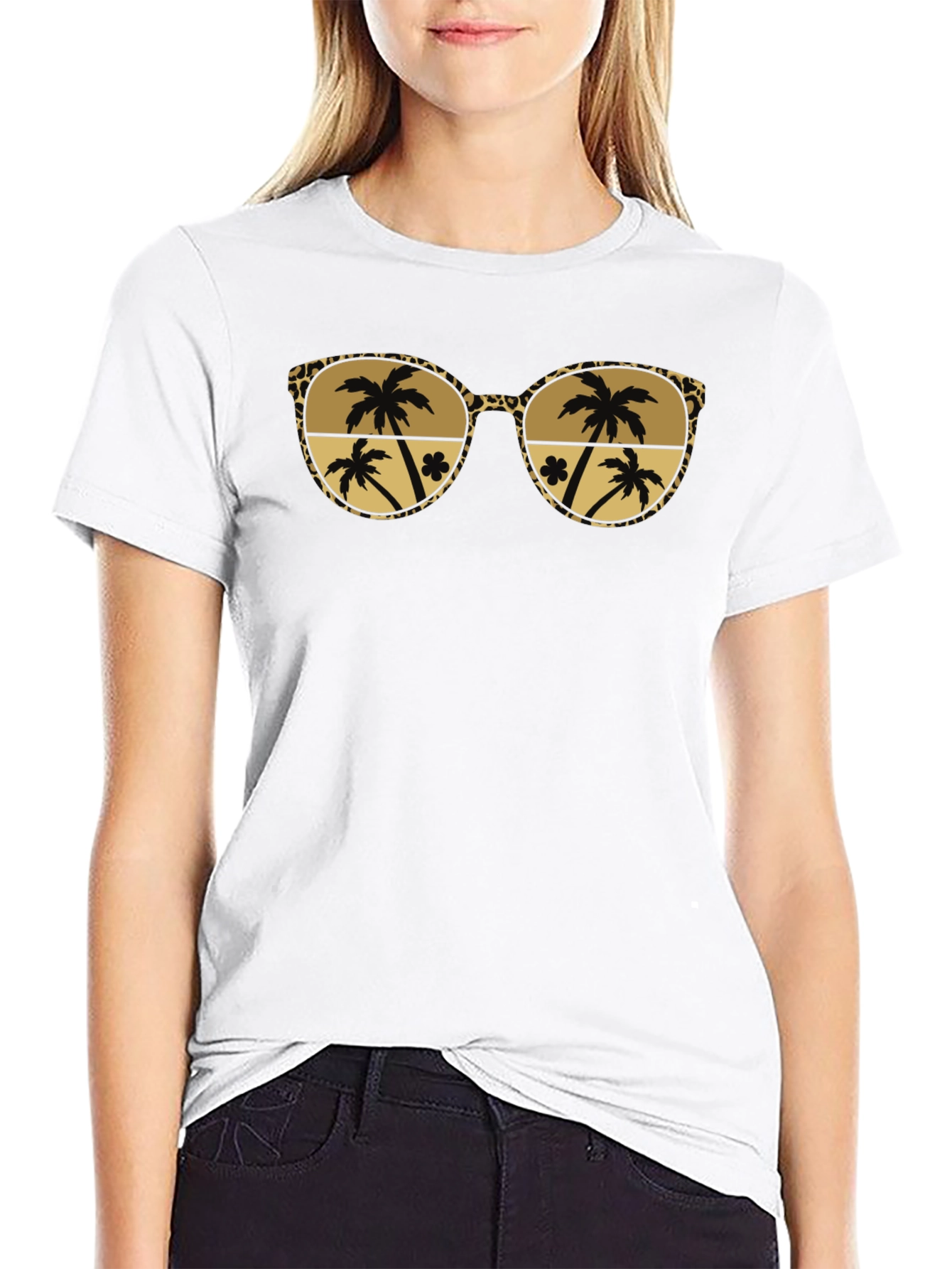 Tropical Palm Tree Sunglasses Graphic Tee