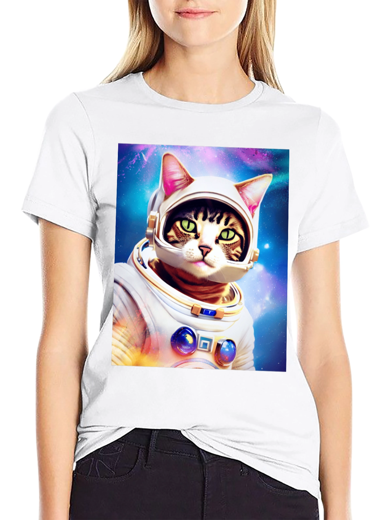 Cat Astronaut T-Shirt - Galaxy Space Kitty Tee