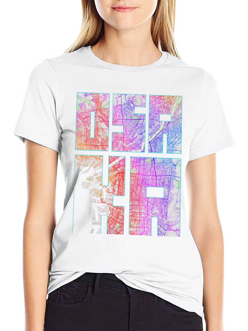 Osaka Map Graphic Tee - Unique Cityscape Design
