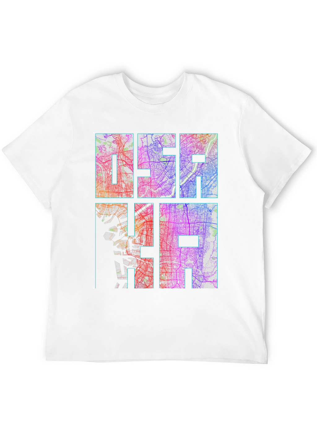 Osaka Map Graphic Tee - Unique Cityscape Design