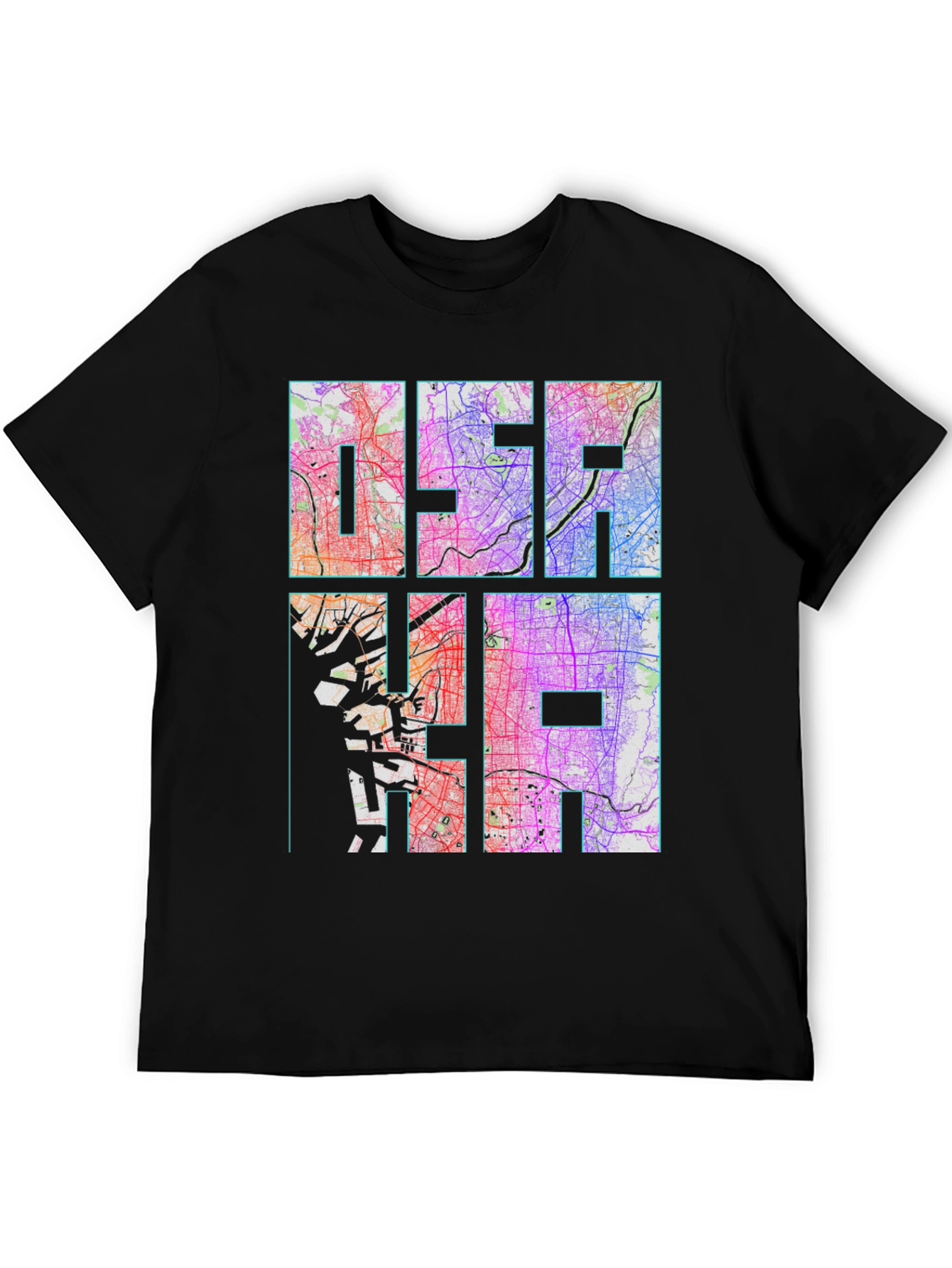 Osaka Map Graphic Tee - Unique Cityscape Design