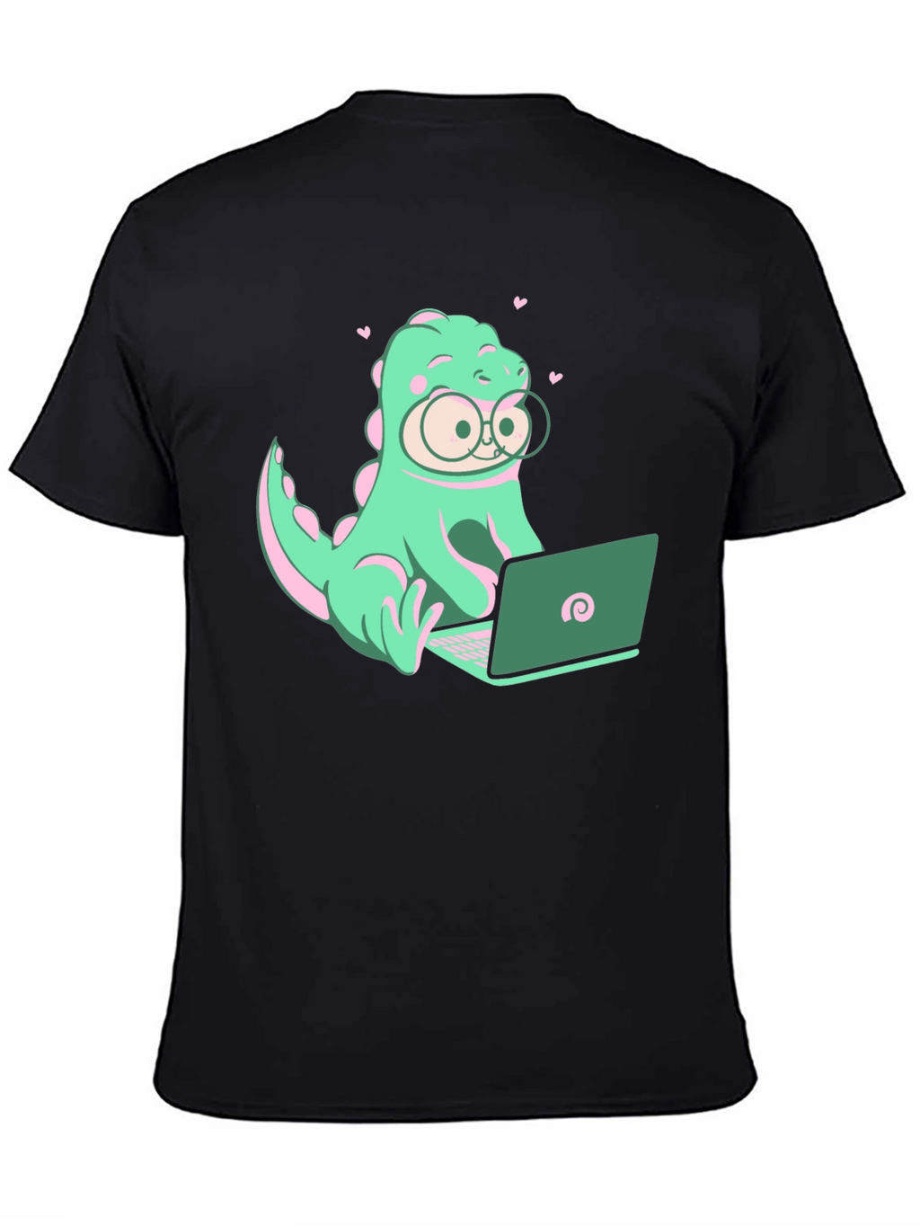 Dino Coder Graphic Tee - Black Cotton T-Shirt