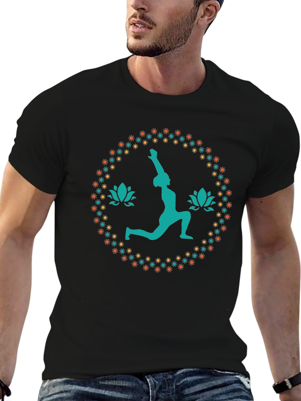 Yoga Pose Graphic Tee - Black Unisex T-Shirt