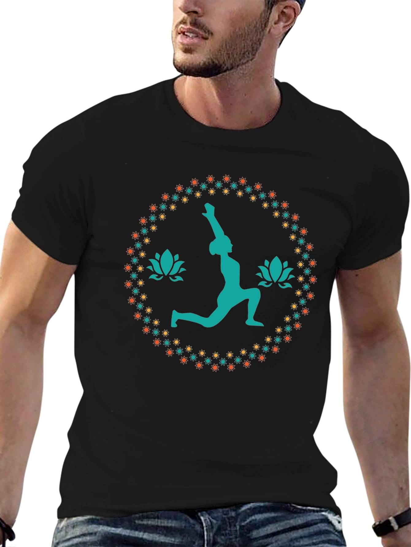 Yoga Pose Graphic Tee - Black Unisex T-Shirt