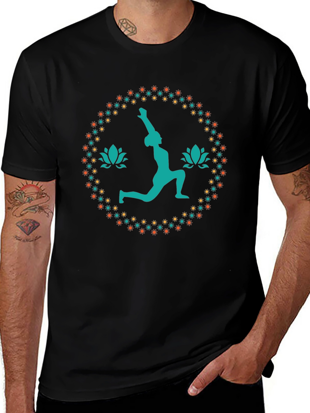 Yoga Pose Graphic Tee - Black Unisex T-Shirt