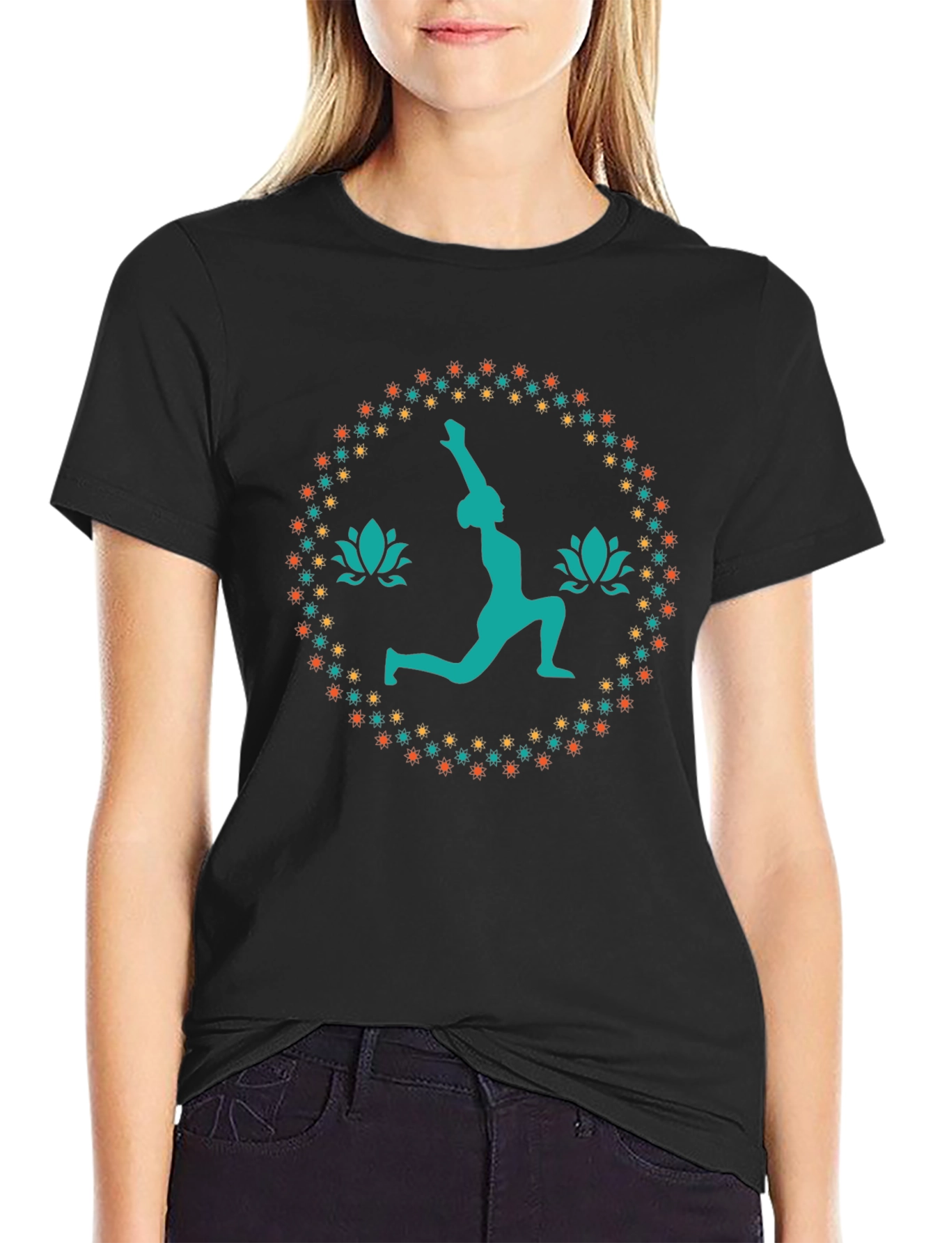 Yoga Pose Graphic Tee - Black Unisex T-Shirt