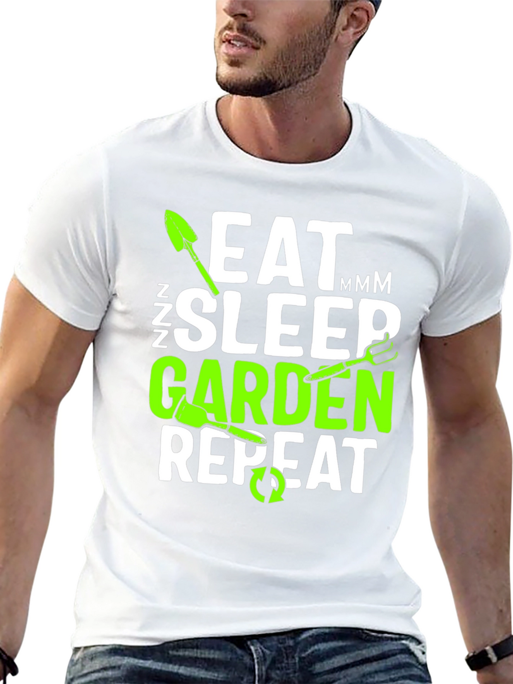 Eat Sleep Garden Repeat T-Shirt - Gardener Gift