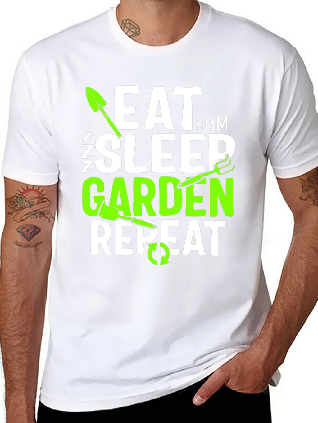 Eat Sleep Garden Repeat T-Shirt - Gardener Gift