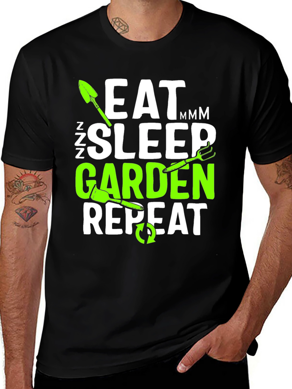Eat Sleep Garden Repeat T-Shirt - Gardener Gift
