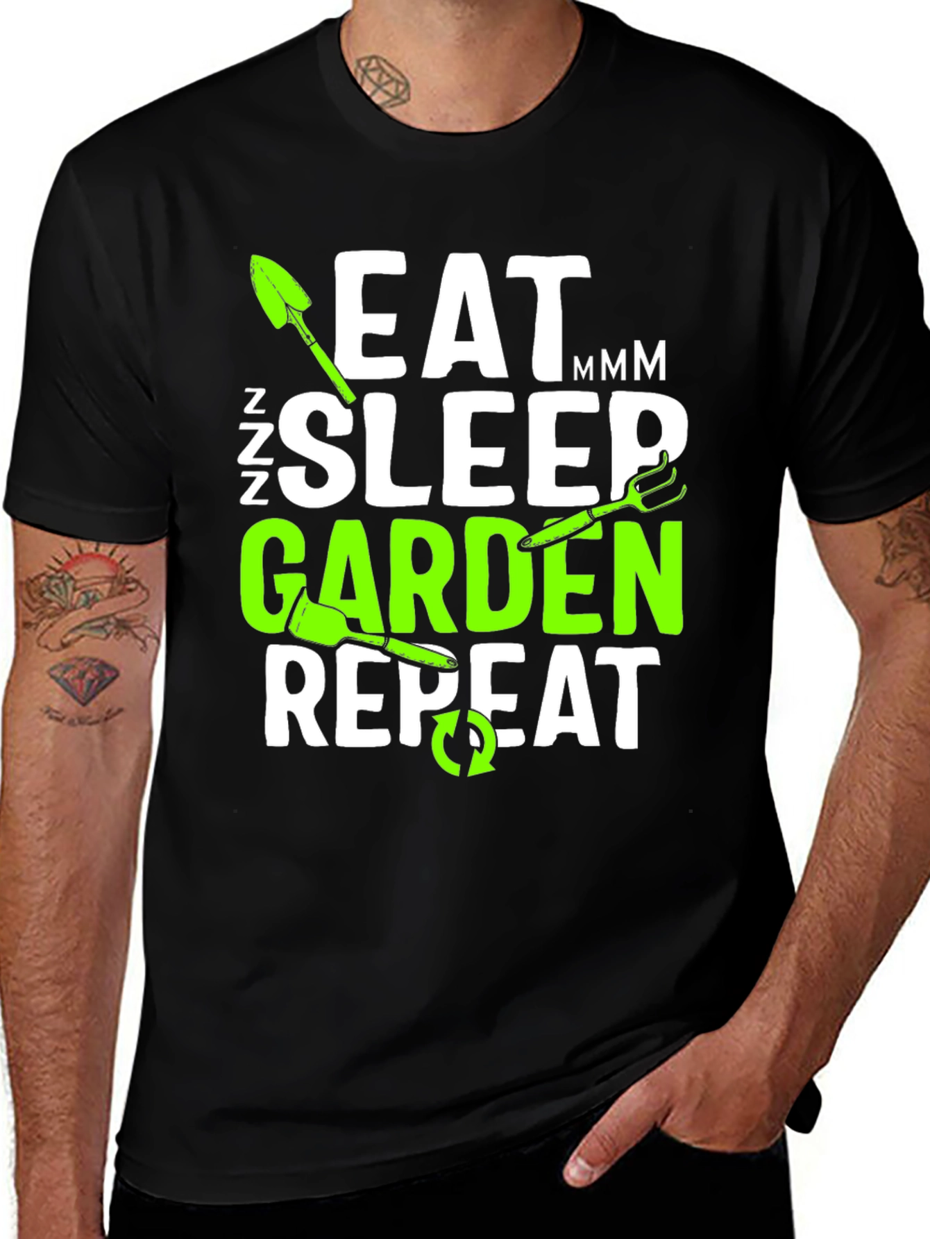 Eat Sleep Garden Repeat T-Shirt - Gardener Gift