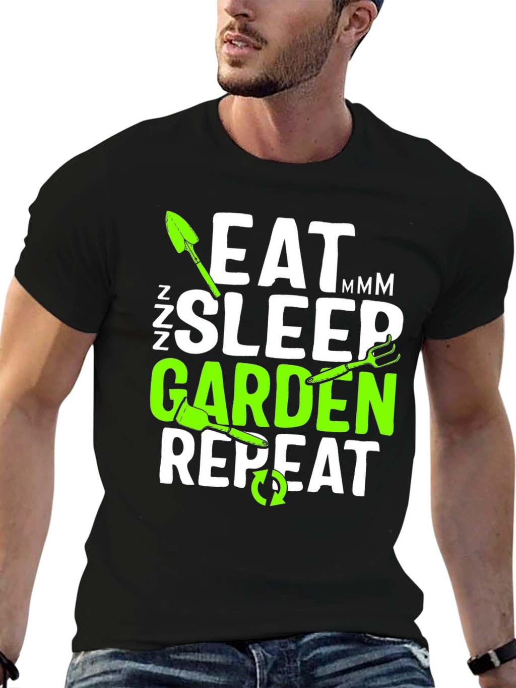 Eat Sleep Garden Repeat T-Shirt - Gardener Gift