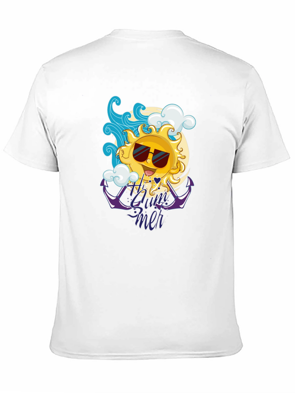 Summer Vibes Black T-Shirt - Cool Sun Design