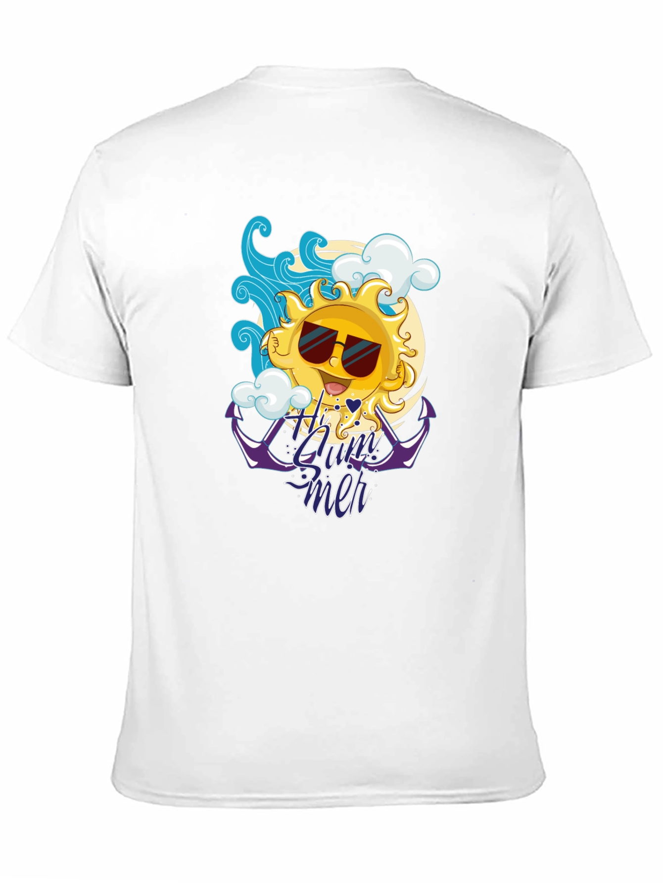 Summer Vibes Black T-Shirt - Cool Sun Design