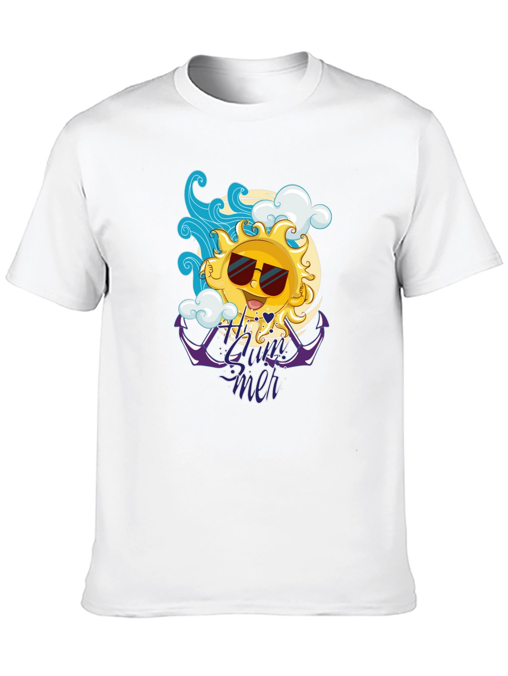 Summer Vibes Black T-Shirt - Cool Sun Design