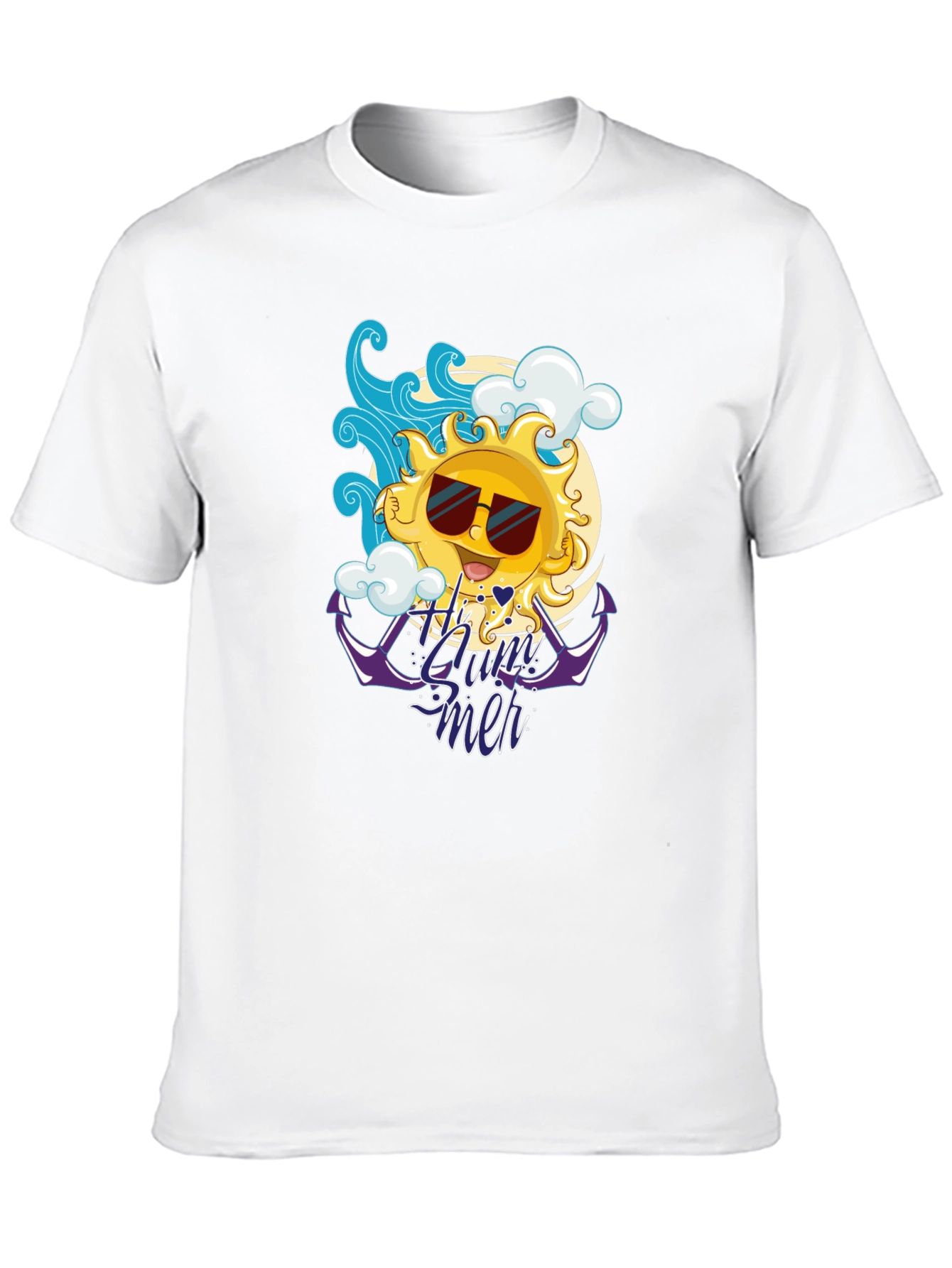 Summer Vibes Black T-Shirt - Cool Sun Design