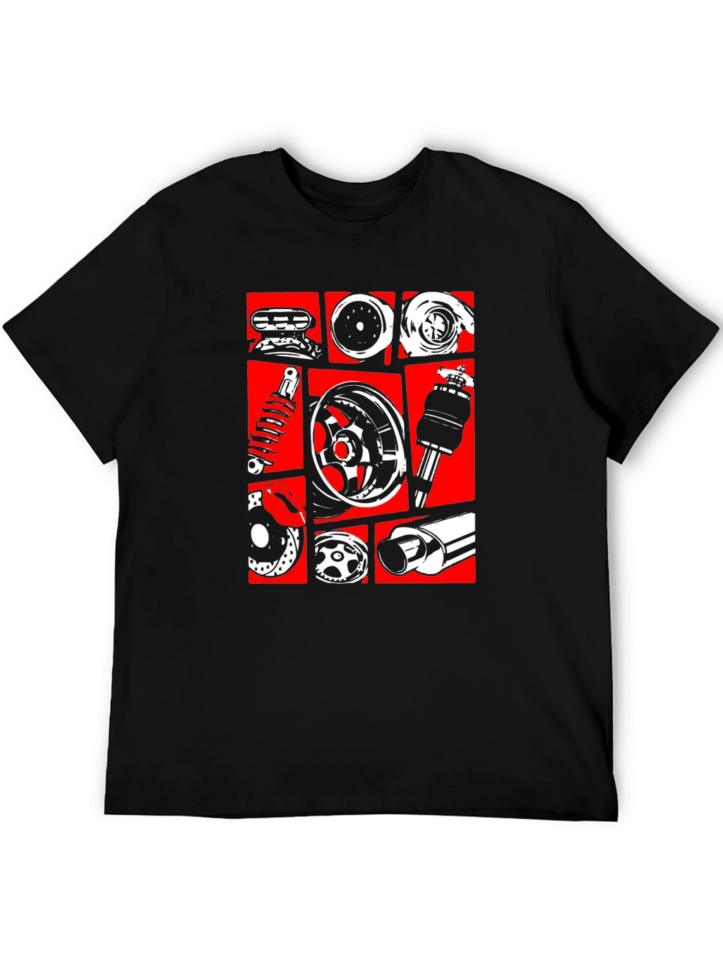 Car Parts Graphic Tee - Black