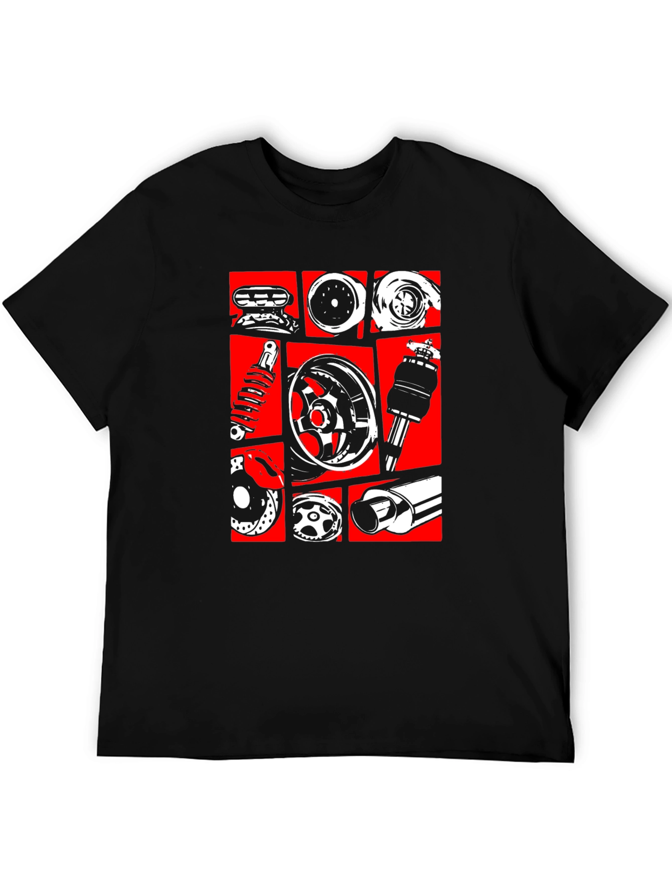 Car Parts Graphic Tee - Black