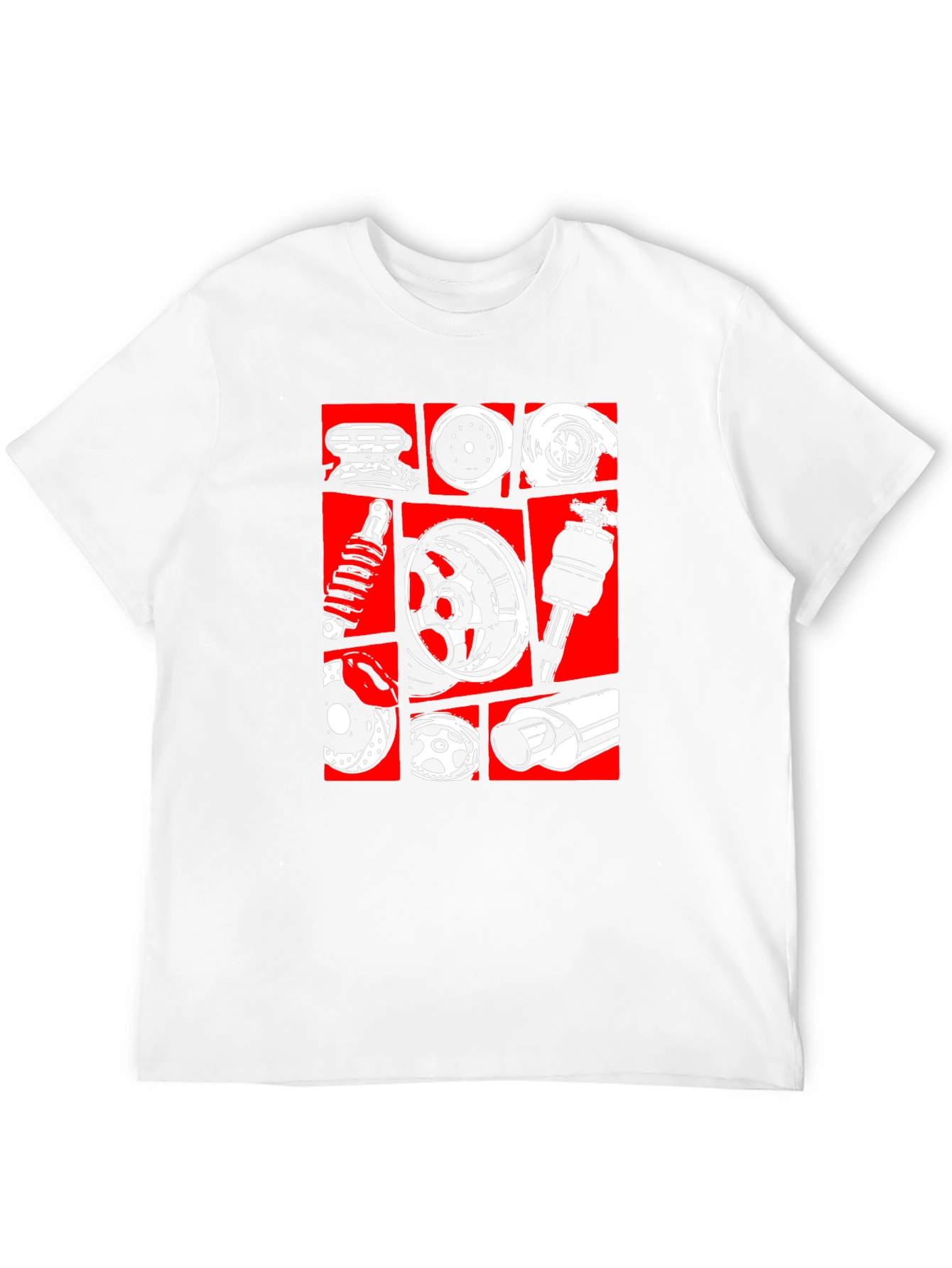 Car Parts Graphic Tee - Black