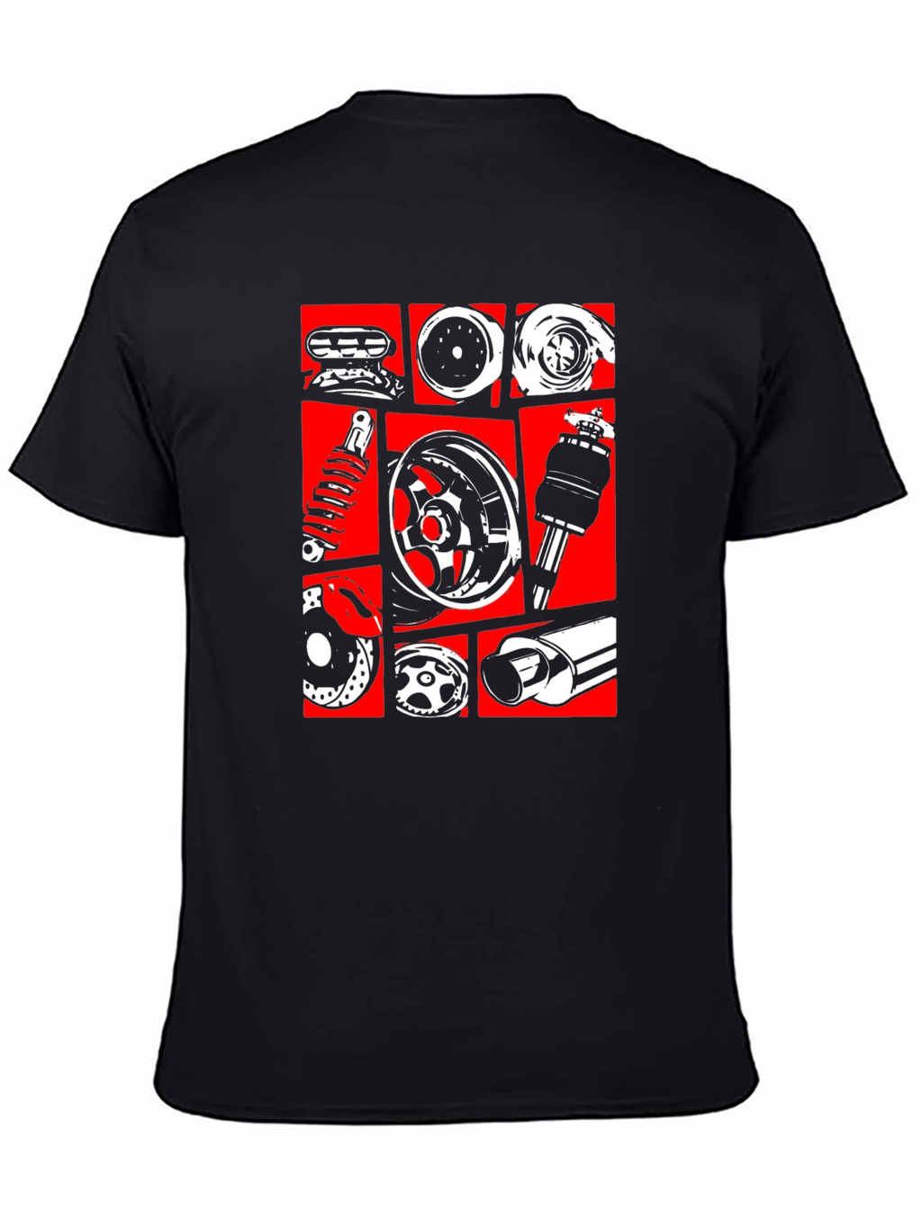 Car Parts Graphic Tee - Black