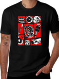 Car Parts Graphic Tee - Black